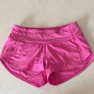 lululemon Vibrant Pink speed up Shorts size 0